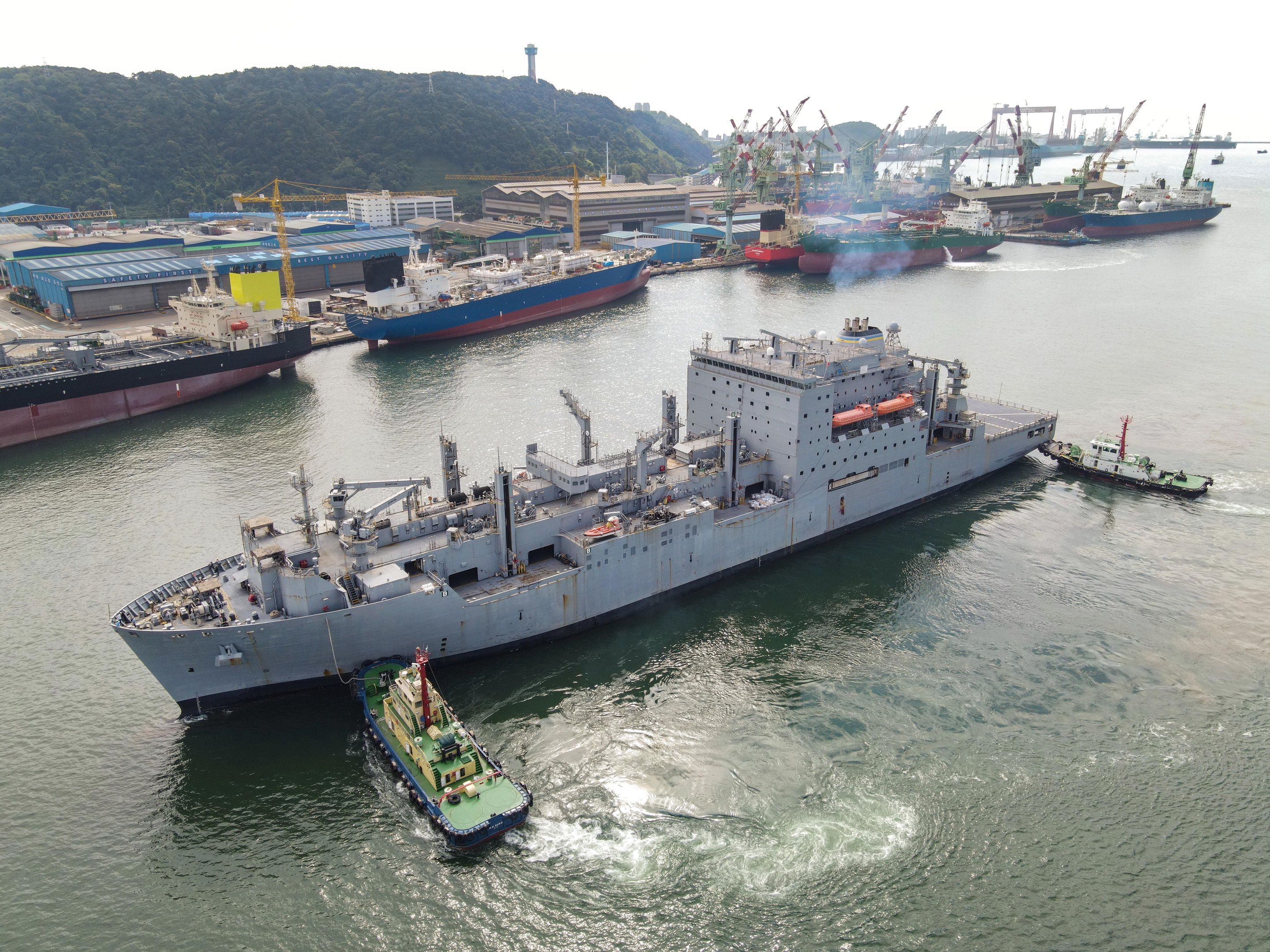 HD Hyundai Heavy Industries Officially Launches MRO Project for U.S. Navy Auxiliary Ship