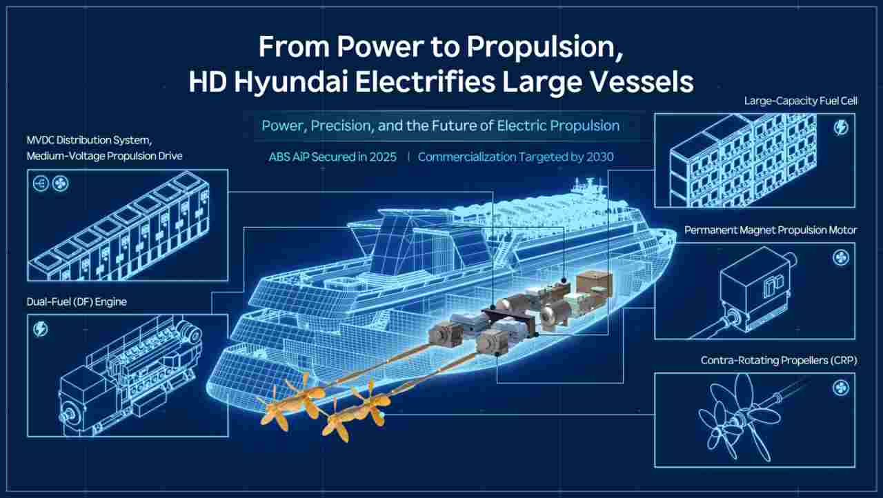 Large Electric-Powered Ships Emerge: HD Hyundai's ship electrification technology